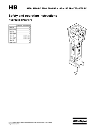 Hydraulic Breakers Atlas Copco HB 3600