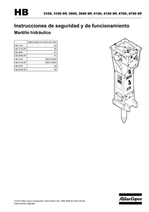 Hydraulic Breakers Atlas Copco HB 3600