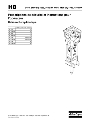 Hydraulic Breakers Atlas Copco HB 3600
