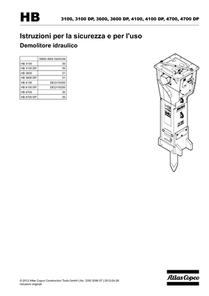 Hydraulic Breakers Atlas Copco HB 3600