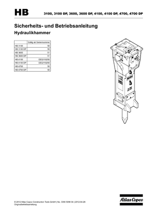 Hydraulic Breakers Atlas Copco HB 3600