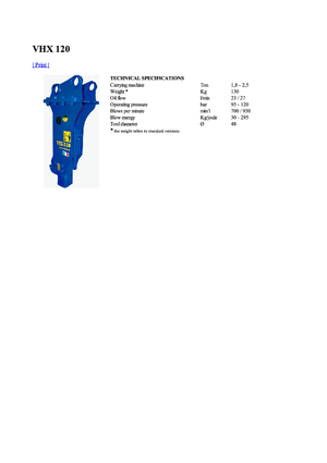 Hydraulic Breakers Vistarini VHX 120