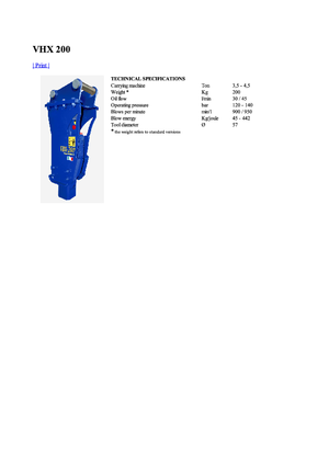 Hydraulic Breakers Vistarini VHX 200
