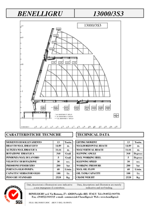 Hydraulic loading cranes Benelligru 13000/3 S 3