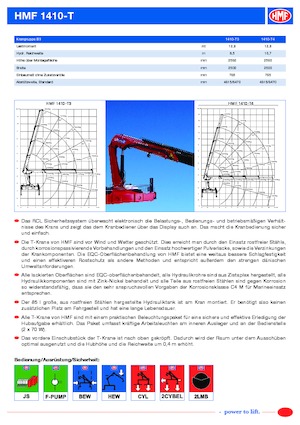 Hydraulic loading cranes HMF 1410-T4