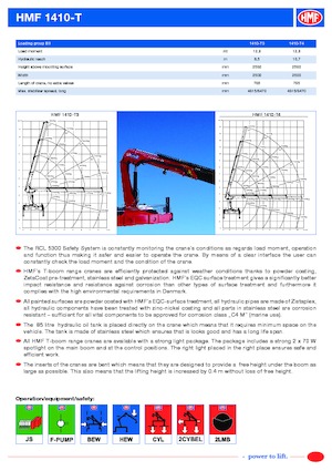 Hydraulic loading cranes HMF 1410-T4