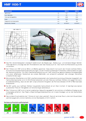 Hydraulic loading cranes HMF 1630-T4-RCS