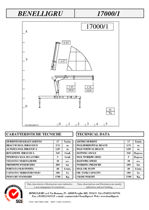 Hydraulic loading cranes Benelligru 17000/1
