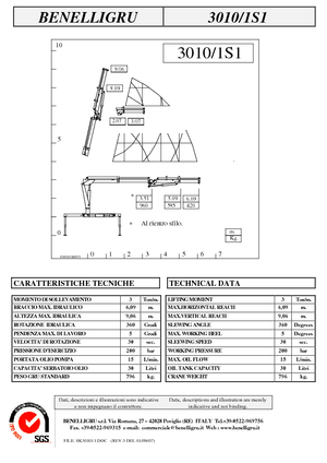 Hydraulic loading cranes Benelligru 3010/1 S 1