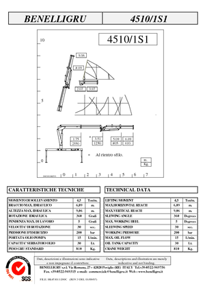 Hydraulic loading cranes Benelligru 4510/1 S 1