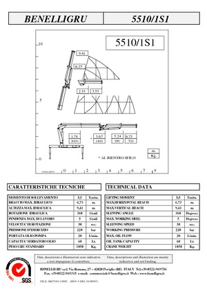 Hydraulic loading cranes Benelligru 5510/1 S 1