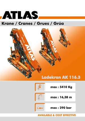 Hydraulic loading cranes Atlas AK 116.3 A3