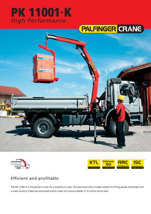 Hydraulic loading cranes Palfinger PK 11001 K