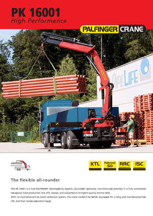 Hydraulic loading cranes Palfinger PK 16001 K B