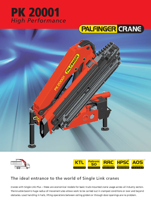 Hydraulic loading cranes Palfinger PK 20001 LA 4 HPLS