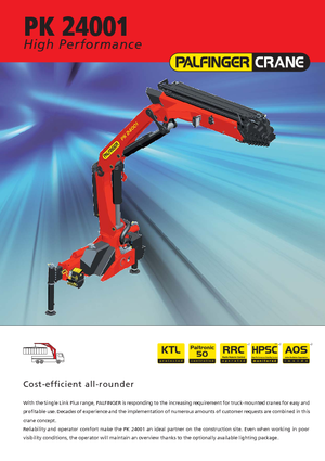 Hydraulic loading cranes Palfinger PK 24001-K B