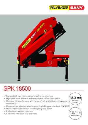 Hydraulic loading cranes Sany SPK 18500 A