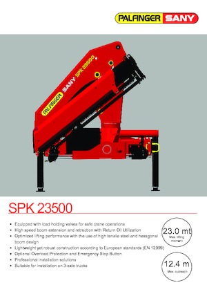 Hydraulic loading cranes Sany SPK 23500 A 