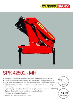 Hydraulic loading cranes Sany SPK 42502 E
