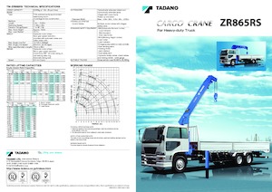 Hydraulic loading cranes Tadano TM-ZR865(RS)