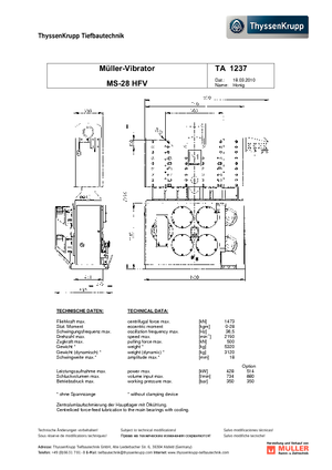 Vibro Hammers Müller MS 28 HFV