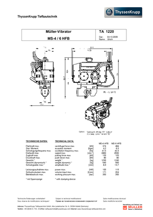 Titreşimli Çekiçler Müller MS 4 HFB