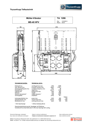 Vibro Hammers Müller MS 40 HFV