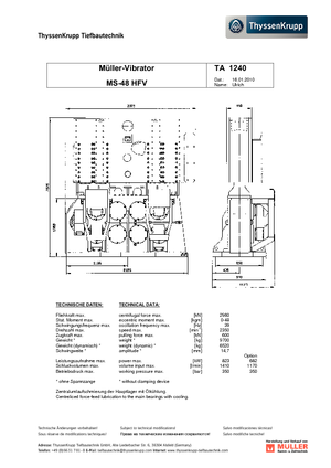 Vibro Hammers Müller MS 48 HFV