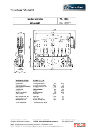 Vibro Hammers Müller MS 65 H3