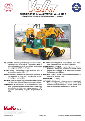 Industrial mobile cranes Valla 120 D 