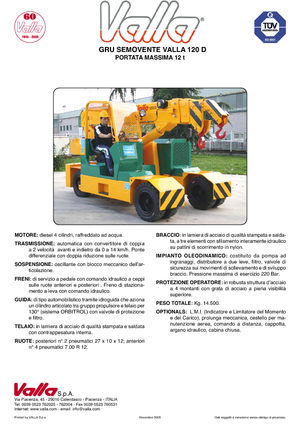 Industrial mobile cranes Valla 120 D 
