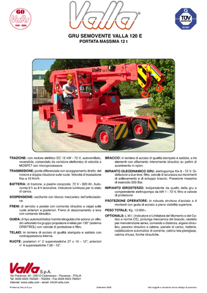 Industrial mobile cranes Valla 120 E 