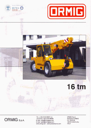 Endüstriyel mobil vinçler ORMIG 16 tm