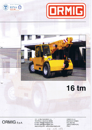 Endüstriyel mobil vinçler ORMIG 16 tm
