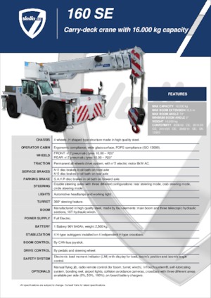 Industrial mobile cranes Valla 160 SE 