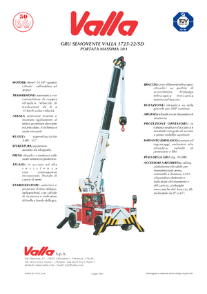 Industrial mobile cranes Valla 1725-22 SD