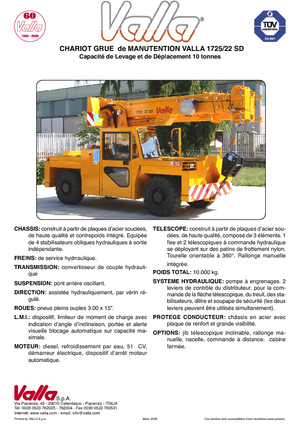 Industrial mobile cranes Valla 1725-22 SD