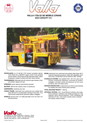 Industrial mobile cranes Valla 1725-22 SE