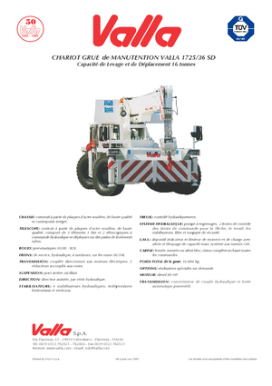 Industrial mobile cranes Valla 1725-36 SD