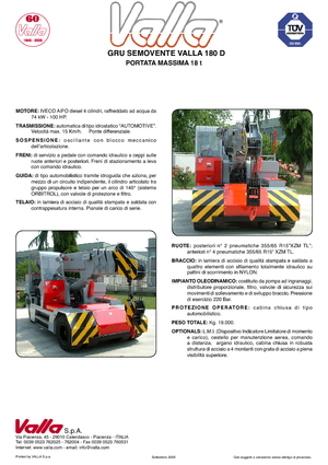 Industrial mobile cranes Valla 180 D 