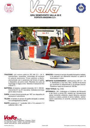 Industrial mobile cranes Valla 30 E