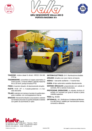 Industrial mobile cranes Valla 400 D