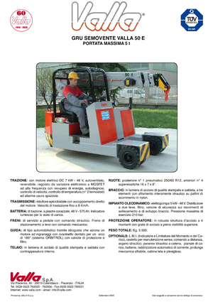 Industrial mobile cranes Valla 50 E