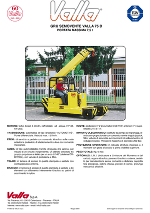 Industrial mobile cranes Valla 75 D 
