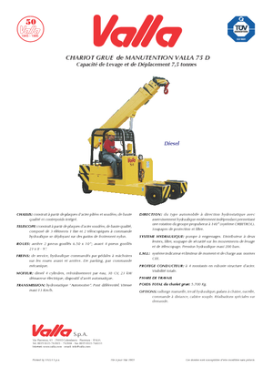 Industrial mobile cranes Valla 75 D 