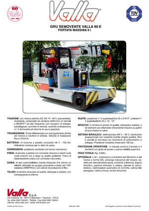 Industrial mobile cranes Valla 90 E