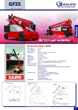 Endüstriyel mobil vinçler Galizia G 20 E