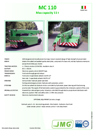 Industrial mobile cranes JMG MC 110