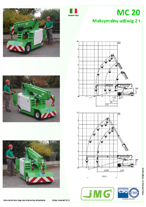 Industrial mobile cranes JMG MC 20