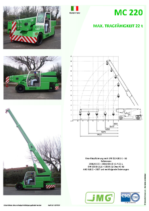 Industrial mobile cranes JMG MC 220